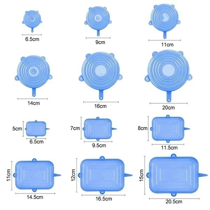 Reusable Silicone Food Covers (6/12/24 PCS)